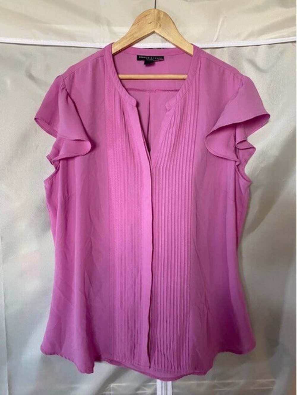 Simply Styled Rosy Pink Blouse with Fluttery Sleeves  - Size XL